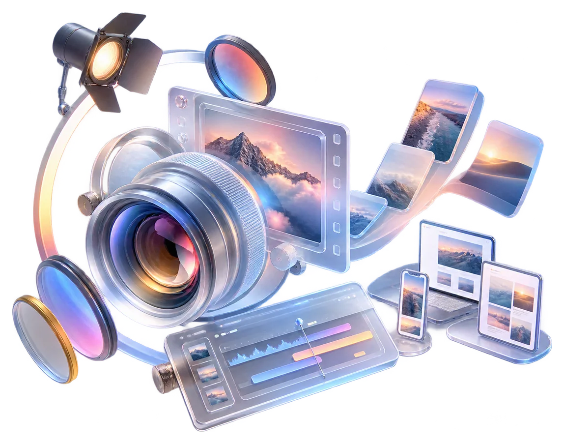 Абстрактна 3D композиция за професионална фотография, видео и визуално съдържание